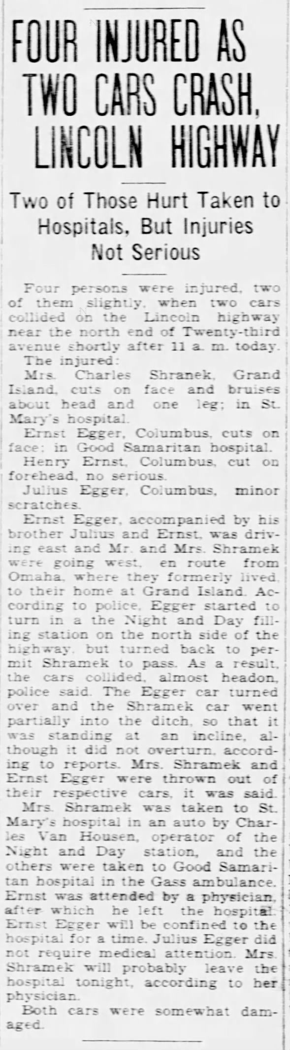 Julius and Ernst Egger accident